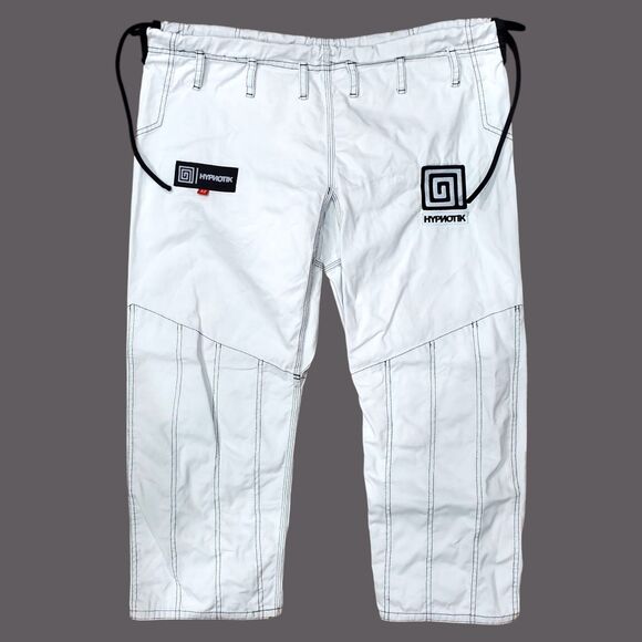 HYPNOTIK Pants Adult A2L White Jiu Jitsu Martial Arts Pro Max Logo Straight Leg - Picture 1 of 7